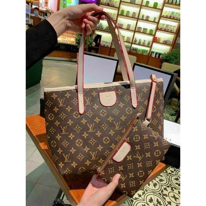 Túi V L bản to 2 món - túi xách nữ