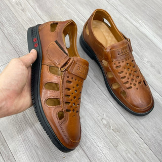 Giày rọ hè tăng chiều cao 6cm chất liệu da bò