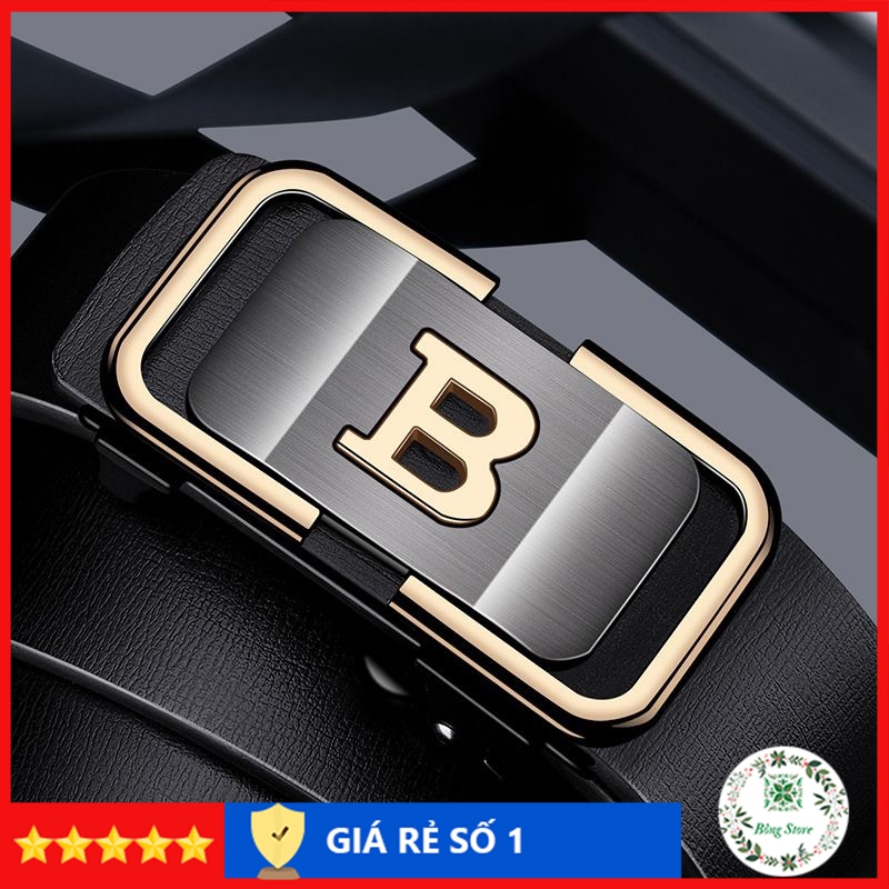 Thắt lưng nam da cao cấp, dây lưng nam mặt khóa tự động sang trọng, nịt da chữ B TLB01