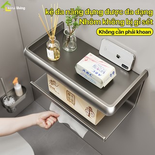 Kệ treo nhà tắm dán tường BUNA tiện dụng; Hộp đựng cuộn khăn giấy dán tường; Giá treo khăn giấy