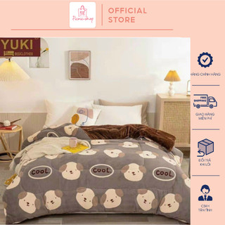 Chăn nỉ lông cừu yuki siêu ấm- mền yuki dày mịn, kt 2mx2m3