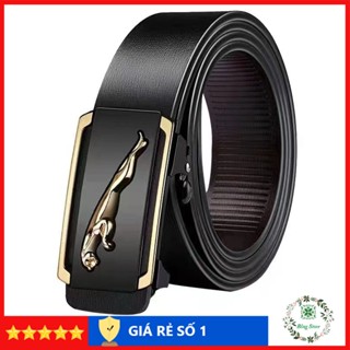 Thắt lưng nam da cao cấp, dây lưng nam mặt khóa tự động sang trọng, nịt da họa tiết báo TLB001