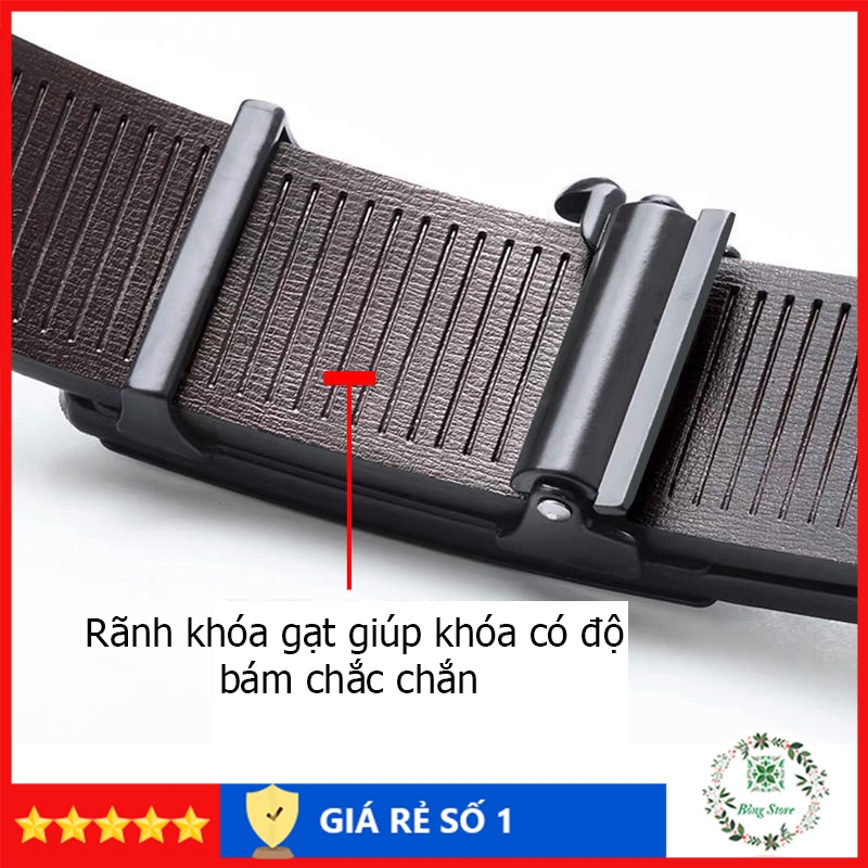 Thắt lưng nam da cao cấp, dây lưng nam mặt khóa tự động sang trọng, nịt da họa tiết báo TLB001