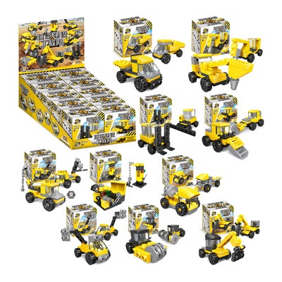 Set 10 đồ chơi lắp ráp xe mini cho bé phát triển tư duy 52003