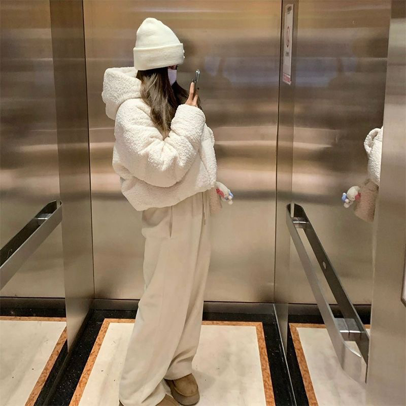 Áo Khoác Lông trắng dáng ngắn Form rộng dày dặn Lilis Room