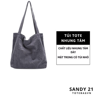 Túi tote nữ,Túi tote Nhung tăm, Phong cách Ulzzang, ảnh thật shop chụp