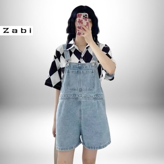 Yếm short jean ZABI Trơn màu xanh nhạt YJ015 phong cách hàn quốc