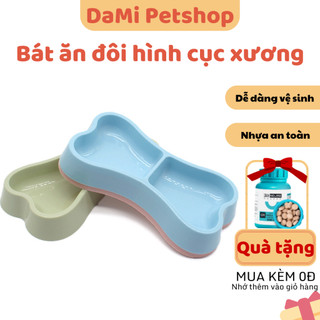 Bát ăn chó mèo - bát đôi hình xương
