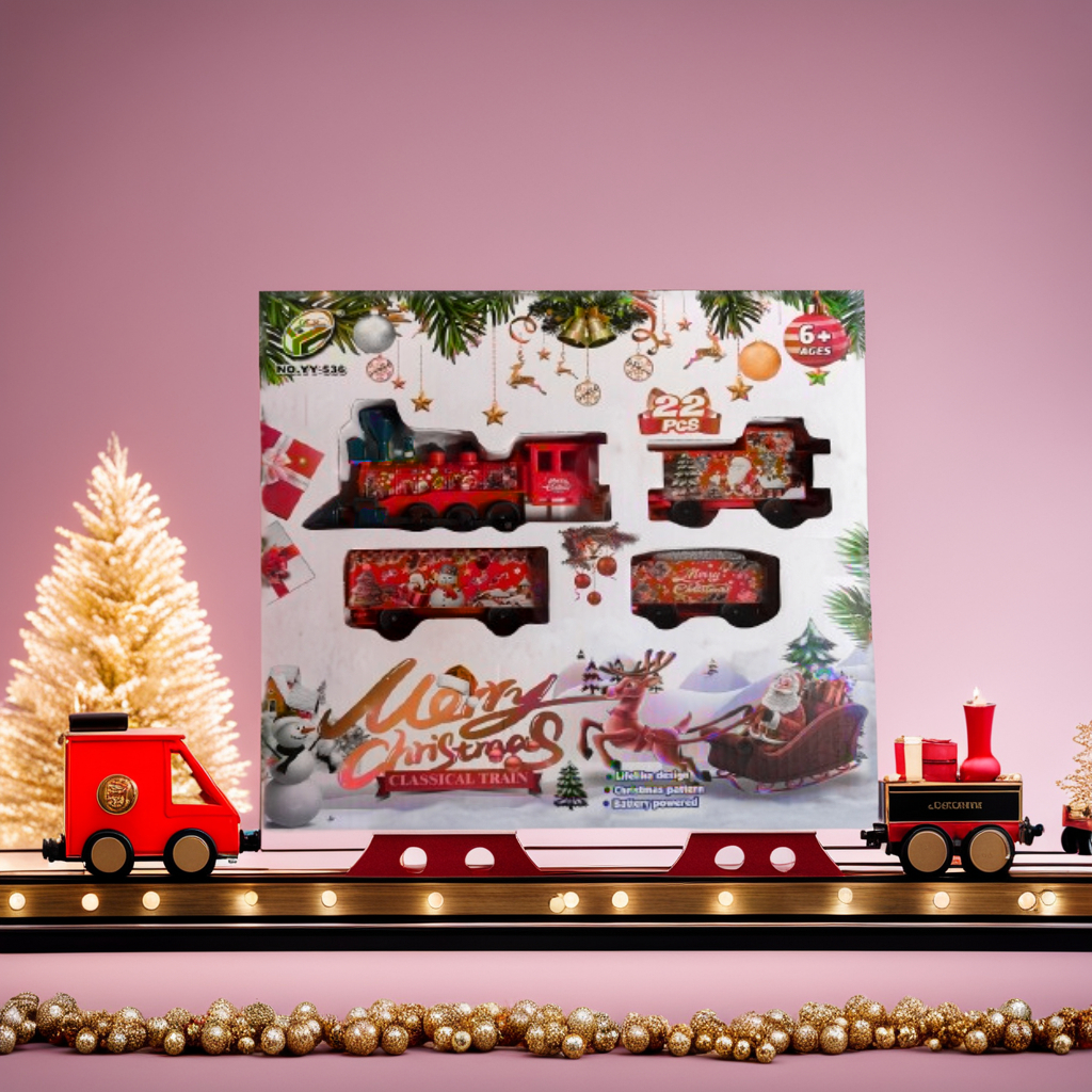 Đồ Chơi Đoàn Tàu Noel - Giáng Sinh Màu Đỏ Chạy Pin, Món Qùa Noel Ý Nghĩa Cho Các Bé Dịp Giáng Sinh