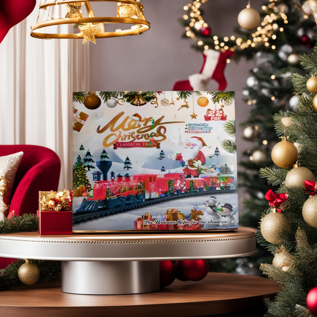 Đồ Chơi Đoàn Tàu Noel - Giáng Sinh Màu Đỏ Chạy Pin, Món Qùa Noel Ý Nghĩa Cho Các Bé Dịp Giáng Sinh