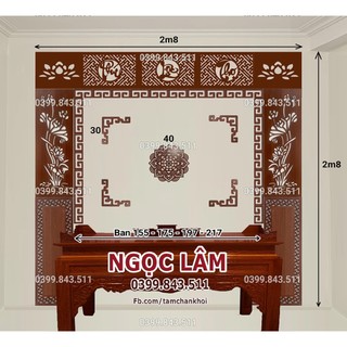 Bộ vách phòng thờ gỗ MDF Thái lõi xanh chống ẩm phủ Melamine 2 mặt cao cấp