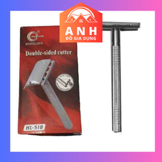 Bàn cạo dâu Hoàng Long HL-518 kèm lưỡi lắm với chế độ xoay mở cán Full Hộp