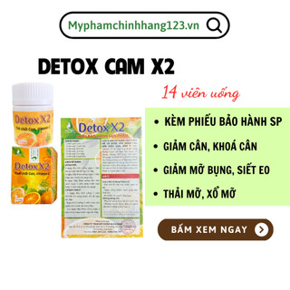 Giảm cân Detox X2 tinh chất cam siết eo cực mạnh, dành cho cơ địa bị lờn giảm cân