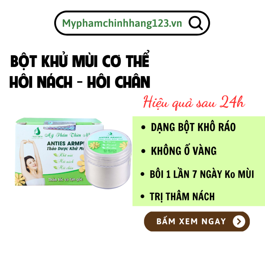 ( Có tem QR_Icheck) Thảo Mộc Khử Mùi Ngân Bình Thâm, HÔI NÁCH , CHÂN