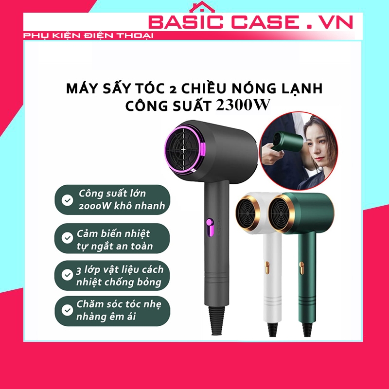 Máy sấy tóc 2 chiều Nóng Lạnh  Công Suất Lớn 2300W 3500w 3Chế Độ Sấy, Tạo Kiểu Đa Năng Chăm Sóc Tóc Chuẩn Salon Kèm Mỏ