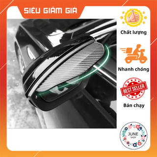 Set 2 miếng vè che gương chiếu hậu xe hơi chống mưa và nắng PVC sợi carbon thông dụng