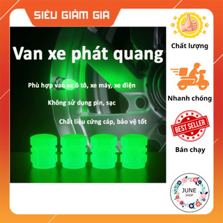 4 Cái Nắp van lốp dạ quang màu cho ô tô, xe máy, xe đạp phát quang