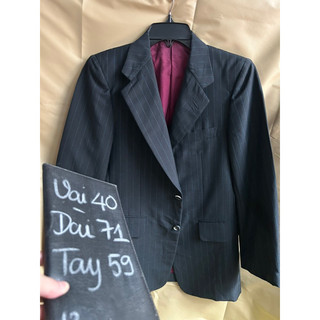 ❣️Áo Vest Blazer NAm Xanh Đen Mờ sọc dọc xanh size nhỏ 1 lớp 2hands ~1m70 (Hàng Si Nhật>