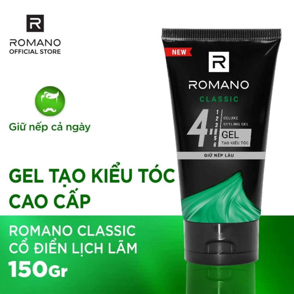 Gel vuốt tóc Romano Classic Giữ nếp siêu cứng 150g