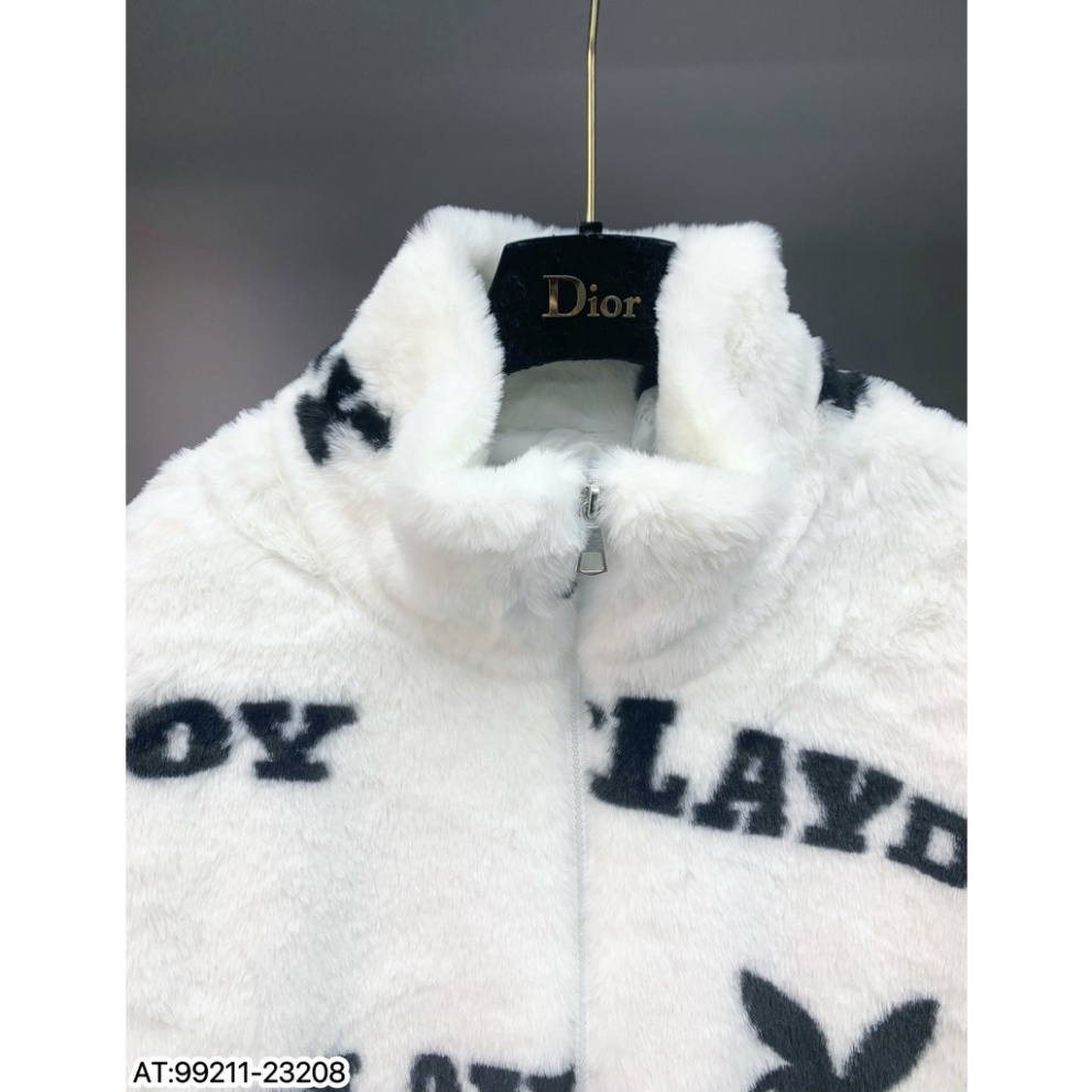 Áo Khoác Lông 2 Lớp Dày Dặn Phối Hình Thỏ Playboy, Phong Cách Trẻ Trung Năng Động Form rộng Nam Nữ Hot Trend