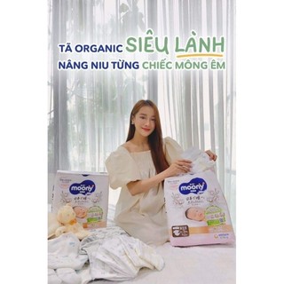 Bỉm Moony Natural Organic, Moony Xanh Nhật quần/dán đủ size NB96/S90/M68/L58/L50/XL44