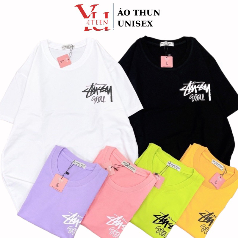 Áo Thun PHÔNG NAM NỮ UNISEX in Decal CHỮ GÓC STUSS-Y - Hình chụp thật