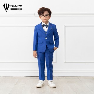 Bộ vest bé trai sanro kids màu tím nhạt cao cấp