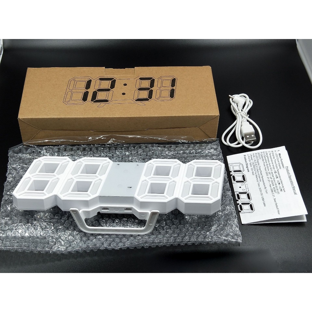 Đồng hồ LED 3D treo tường, để bàn thông minh