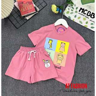 Mcbb 9-24 kg 100% cotton bộ đồ bé gái áo phông bé gái quần đùi short áo thun cho bé gái bộ cộc tay bé gái quần áo trẻ em