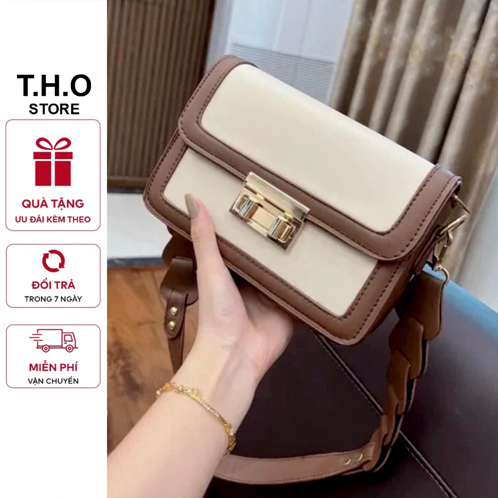 Túi xách nữ, túi đeo chéo khóa xoay 3 ngăn cao cấp K06