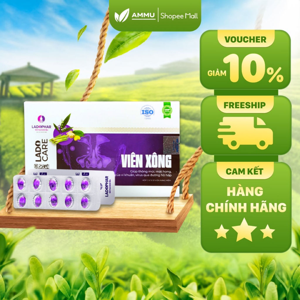 Viên xông hương tràm tinh dầu Ladophar hộp 20 viên