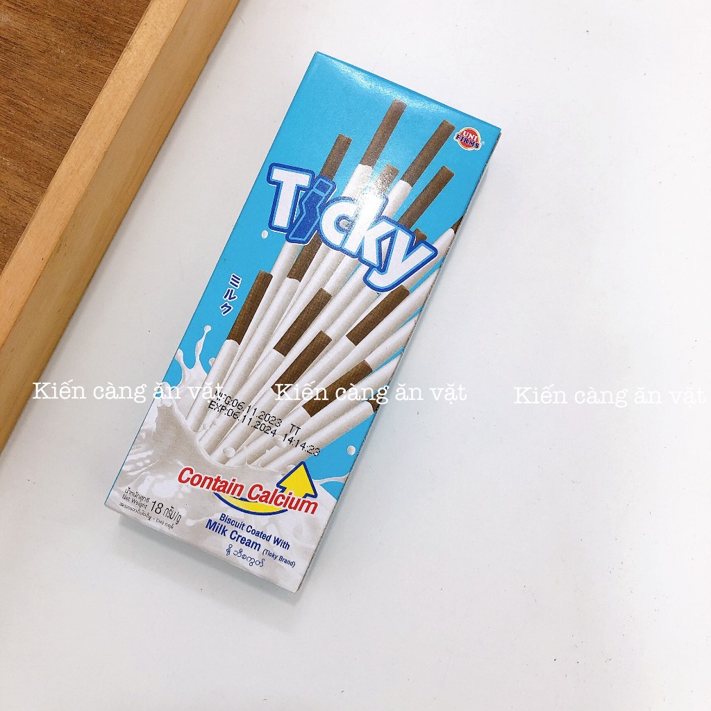 Bánh que Ticky Thái Lan, bánh quy que phủ kem các vị