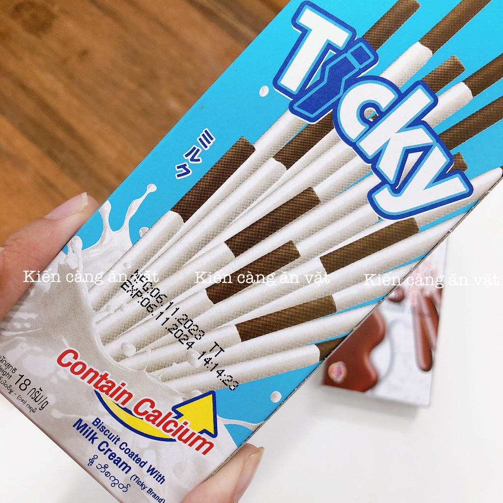 Bánh que Ticky Thái Lan, bánh quy que phủ kem các vị