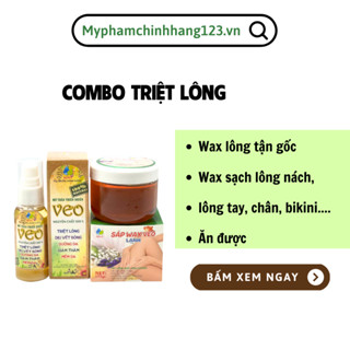 Combo wax lông mỡ trăn triệt lông vĩnh viễn sáp wax lạnh was chân tay nách bikini wat ria mép war mật ong wash vat woat