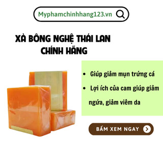 Xà phòng Nghệ Thái Lan, Soap xà bông nghệ cam trắng da giảm mụn thâm sạch nhờn hiệu quả