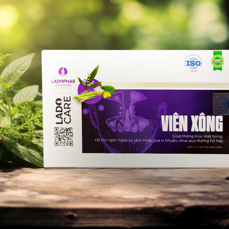 Viên xông hương tràm tinh dầu Ladophar hộp 20 viên