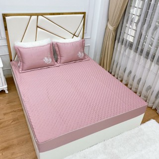 Bộ Ga Gối Bo chun Phi Lụa Cao Cấp<có vỏ gối ôm>
