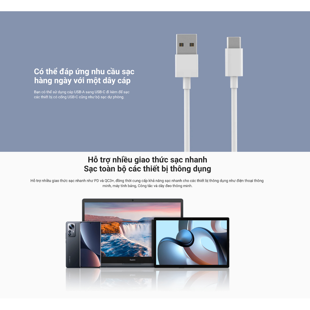 Pin sạc dự phòng Xiaomi 10000mAh Gen 4 Sạc  Siêu nhanh 22.5W - Hàng Chính hãng