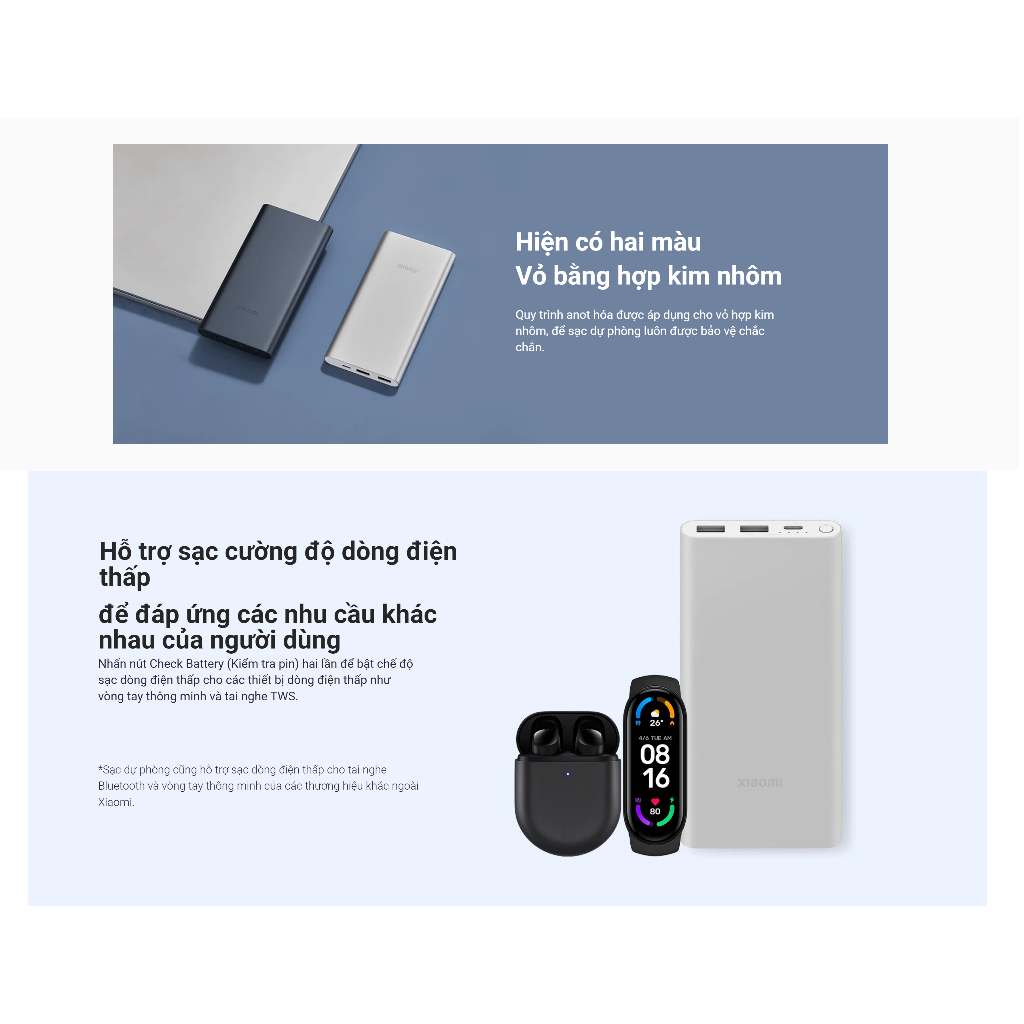 Pin sạc dự phòng Xiaomi 10000mAh Gen 4 Sạc  Siêu nhanh 22.5W - Hàng Chính hãng