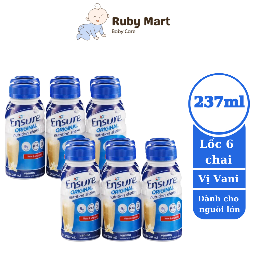 [ Date T4/25 ] Combo 2 Lốc 6 chai Sữa nước Ensure Abbott 237ml/chai