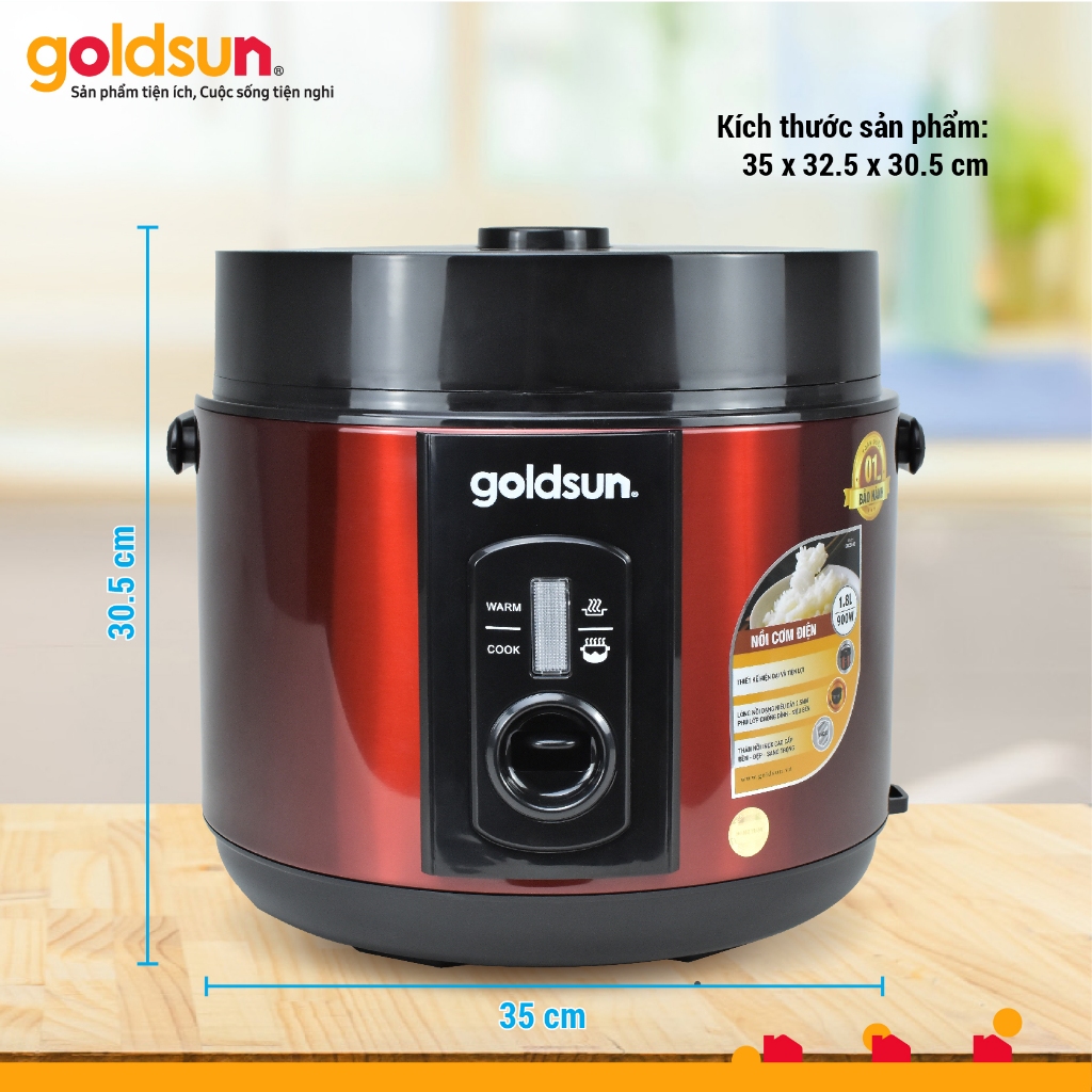 Nồi cơm điện goldsun GRC5043 - lòng niêu phủ chống dính cao cấp dung tích 1.8L