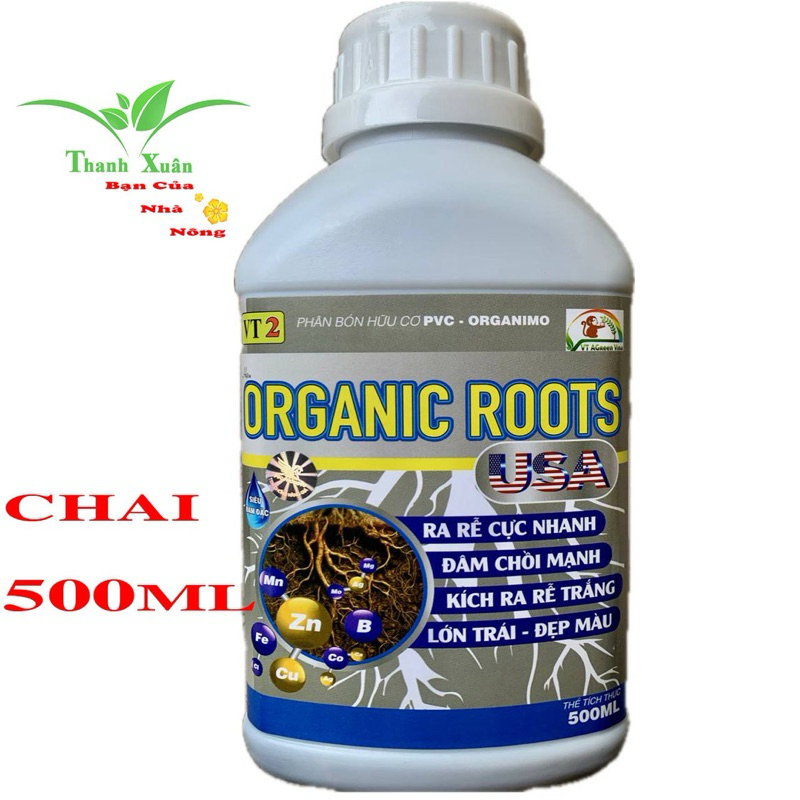 Phân Hữu Cơ ORGANIC ROOTS USA Kích Rễ Mạnh - Chồi Lá Phát Triển Chai 500ml