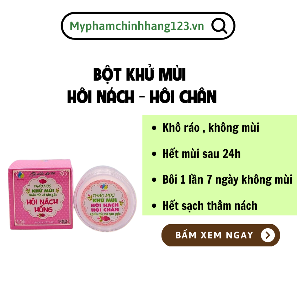 Thảo dược khử mùi hôi nách hồng, khử mùi hôi nách hôi chân, khử thâm nách, đen nách, se lỗ chân lông