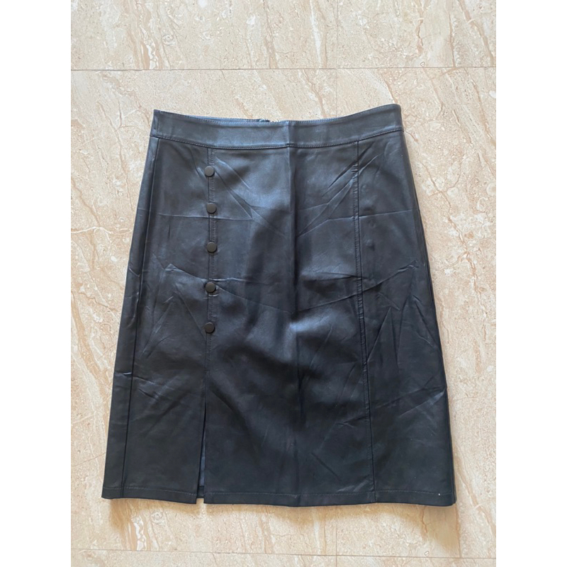 Chân váy da dáng dài