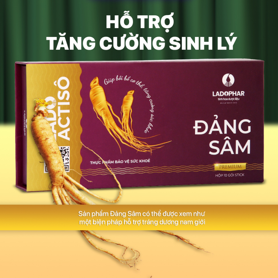 Lado cao nước actisô Đảng Sâm Ladophar Hộp 10 Gói