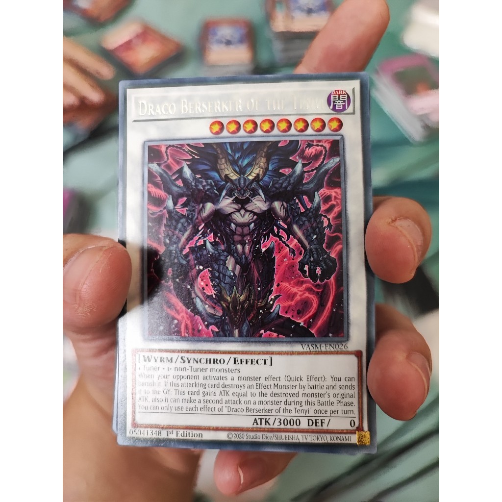 1 lá thẻ bài Draco Berserker of the Tenyi - VASM-EN026 - Rare 1st Edition