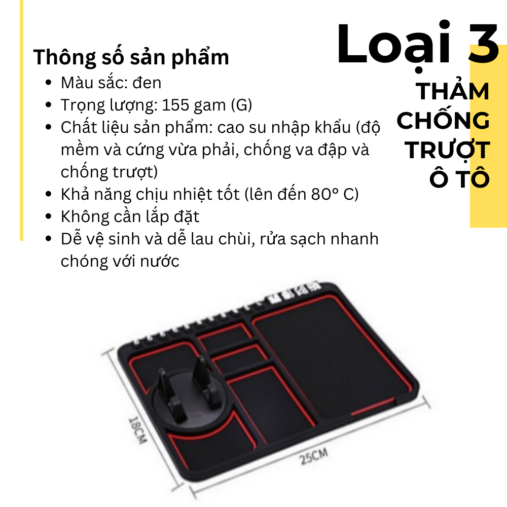 Tấm Lót Chống Trượt Điện Thoại Tđx Kiêm Giá Đỡ Điện Thoại Trên Ô Tô 3 By-042