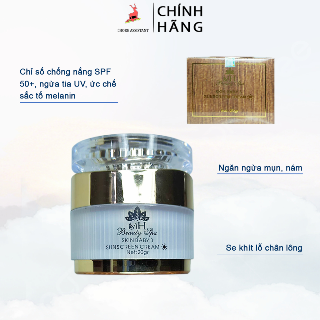 Kem chống nắng Skin Baby 3 SPF 50+ Mh Beauty Spa 20gr_CHÍNH HÃNG