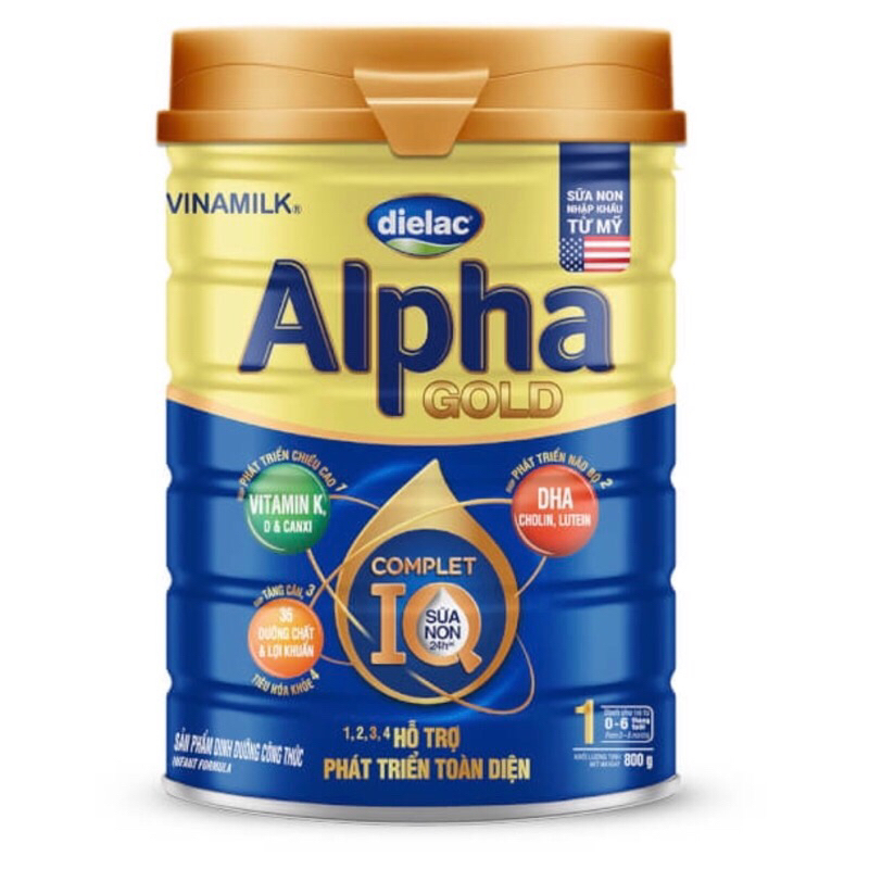 Sữa bột Dielac Alpha Gold 1/2 lon 800g