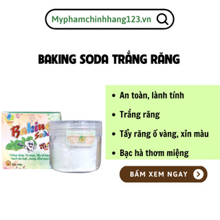 Baking soda Bạc Hà Tẩy Trắng răng, Thơm miệng, ngừa mụn, Mịn da, Khử mùi, Tẩy da chết